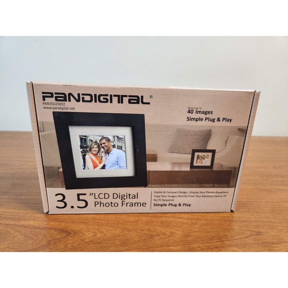 Pandigital 3.5" LCD Digital Photo Frame Compact Plug & Play Stores 40 Images
